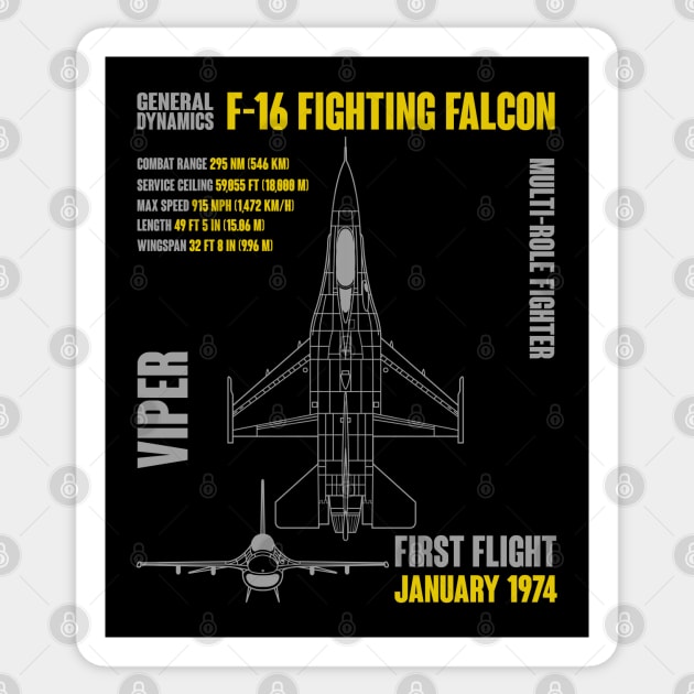 F-16 Fighting Falcon Sticker by Mandra